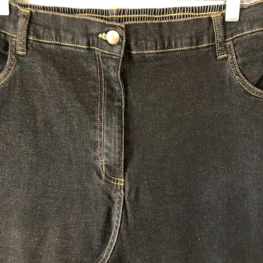 Blair Women Balck Jeans Size 20W Black Elastic Zipper Fly Grunge Plus Size - Picture 3 of 14